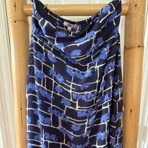 Calypso St. Barth Silk Maxi Dress in a Blue Elephant Print. Size L. New! - Picture 6 of 15